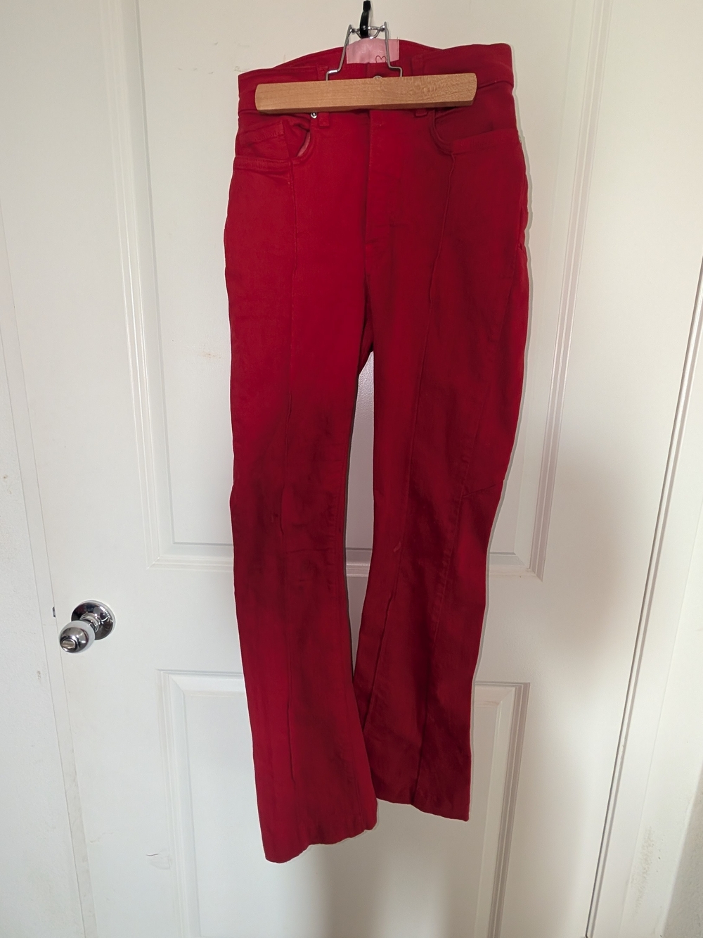 REVICE Red Denim Jeans with Branded Interior Tag